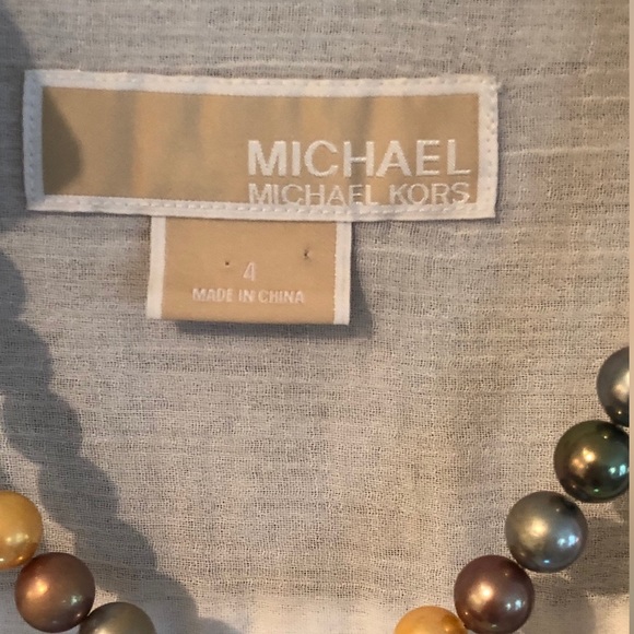 MICHAEL KORS White Gauze Cotton Tunic Top NWOT Sz4 - Picture 4 of 8